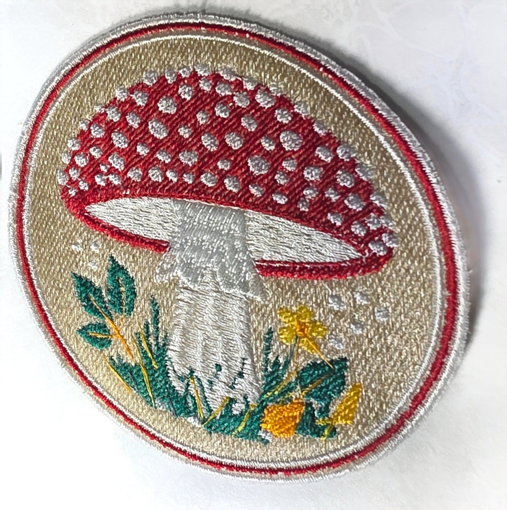Toadstool Mushroom Embroidered Patch